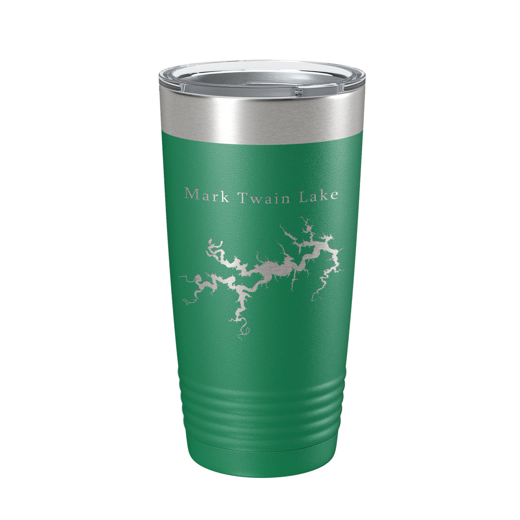 Mark Twain Lake Map Tumbler Travel Mug Insulated Laser Engraved Coffee Cup Missouri 20 oz