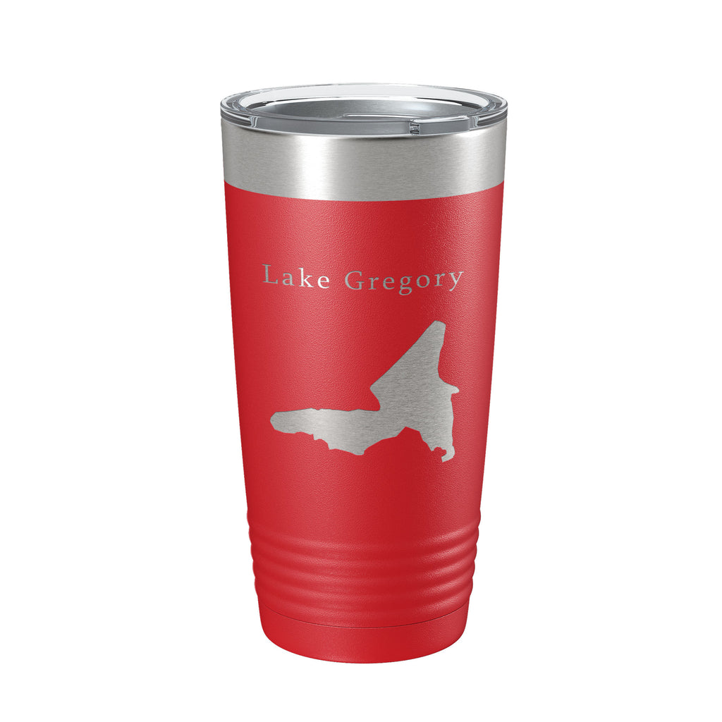 Lake Gregory Map Tumbler Travel Mug Insulated Laser Engraved Coffee Cup California 20 oz