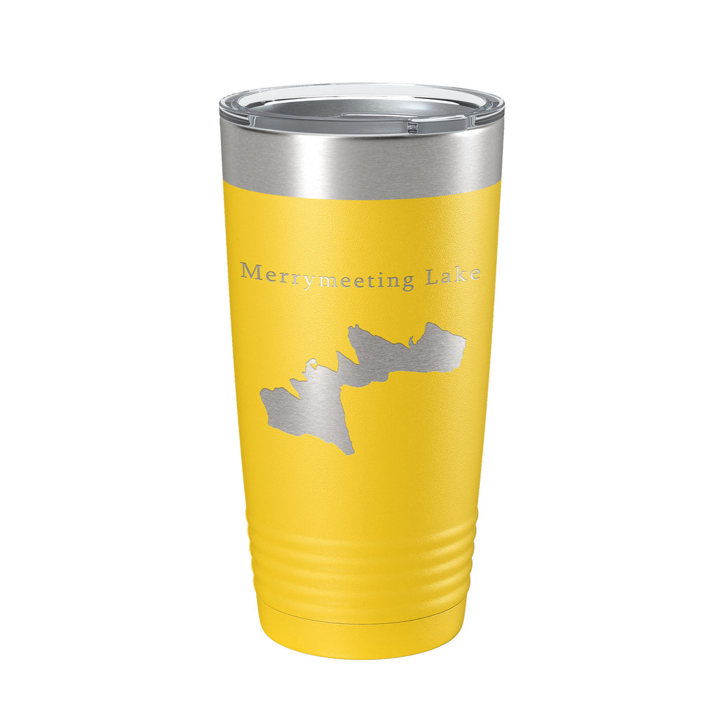 Merrymeeting Lake Map Tumbler Travel Mug Insulated Laser Engraved Coffee Cup New Hampshire 20 oz