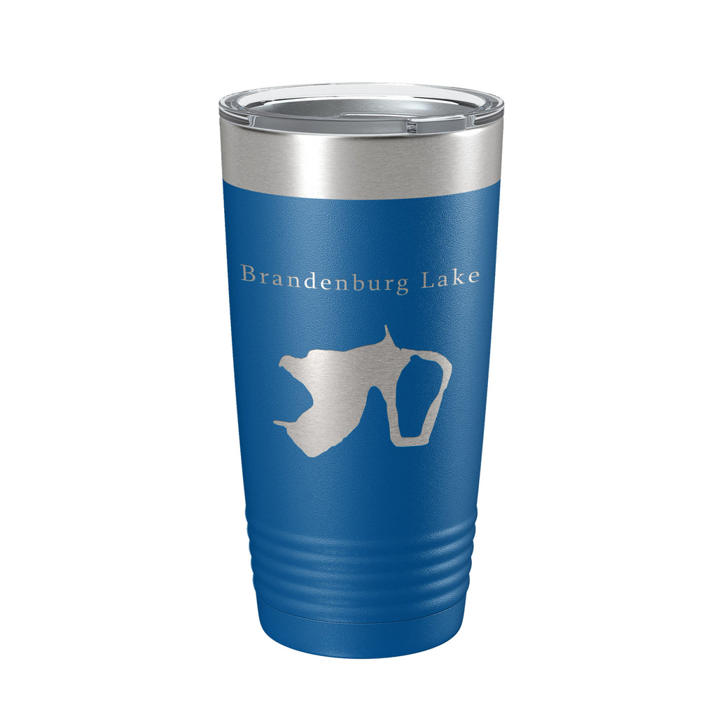 Brandenburg Lake Map Tumbler Travel Mug Insulated Laser Engraved Coffee Cup Illinois 20 oz