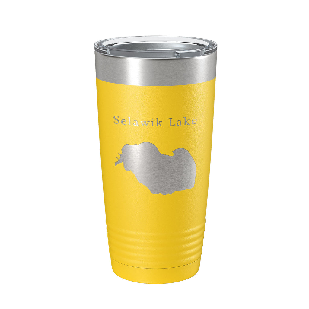 Selawik Lake Map Tumbler Travel Mug Insulated Laser Engraved Coffee Cup Alaska 20 oz