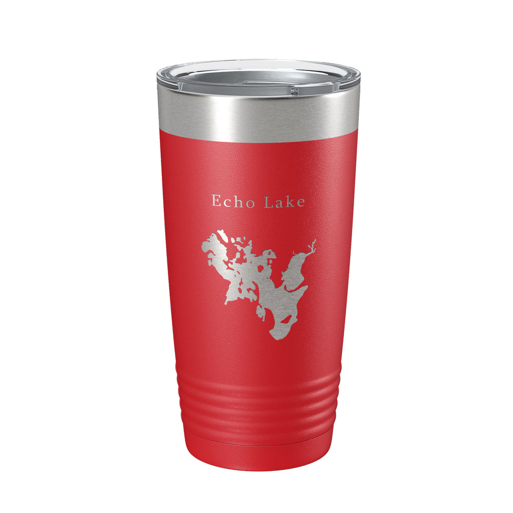 Echo Lake Map Tumbler Travel Mug Insulated Laser Engraved Coffee Cup Montana 20 oz