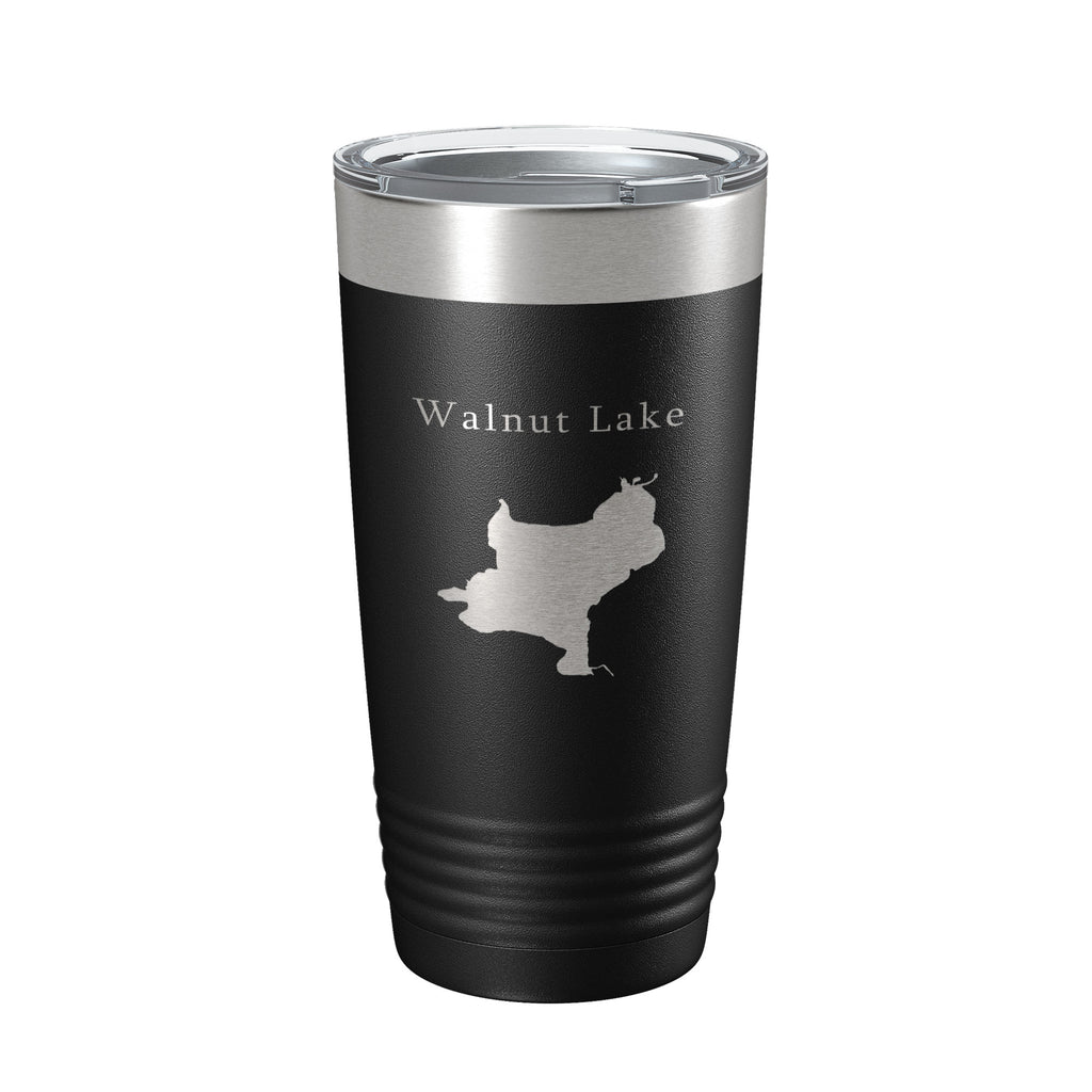 Walnut Lake Map Tumbler Travel Mug Insulated Laser Engraved Coffee Cup Michigan 20 oz