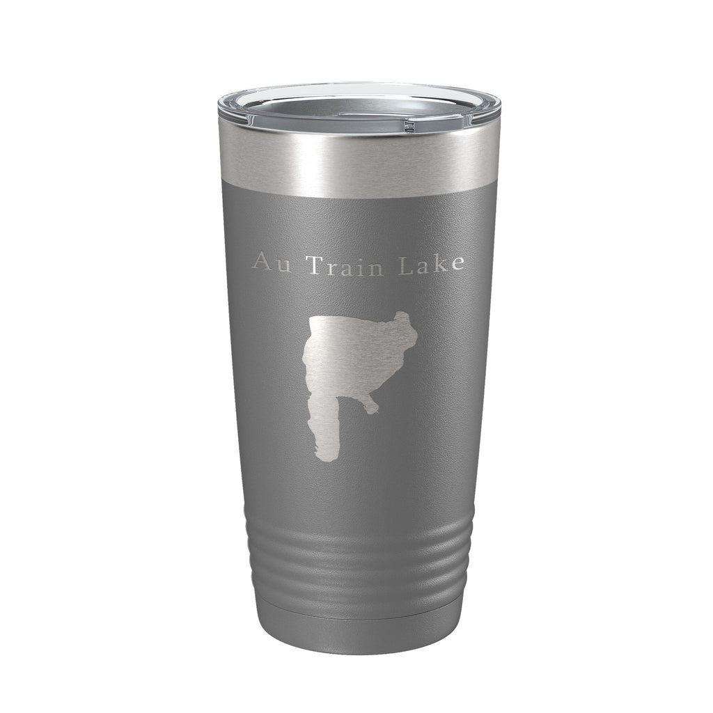 Au Train Lake Map Tumbler Travel Mug Insulated Laser Engraved Coffee Cup Michigan 20 oz