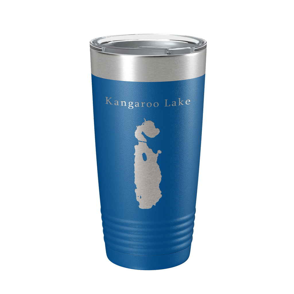 Kangaroo Lake Map Tumbler Travel Mug Insulated Laser Engraved Coffee Cup Wisconsin 20 oz