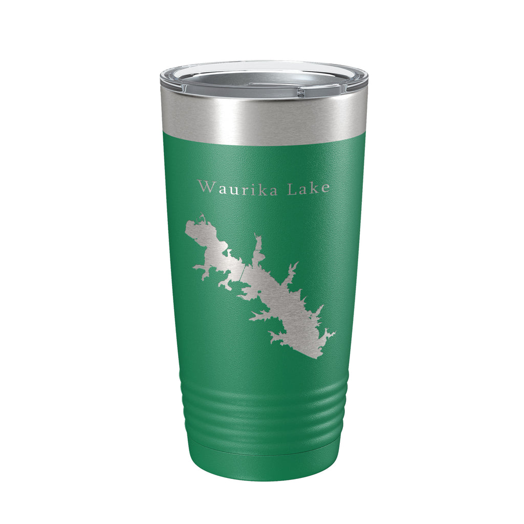 Waurika Lake Map Tumbler Travel Mug Insulated Laser Engraved Coffee Cup Oklahoma 20 oz