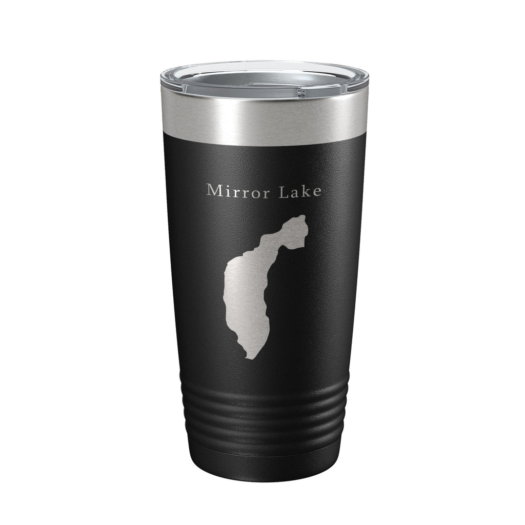 Mirror Lake Map Tumbler Travel Mug Insulated Laser Engraved Coffee Cup New York 20 oz