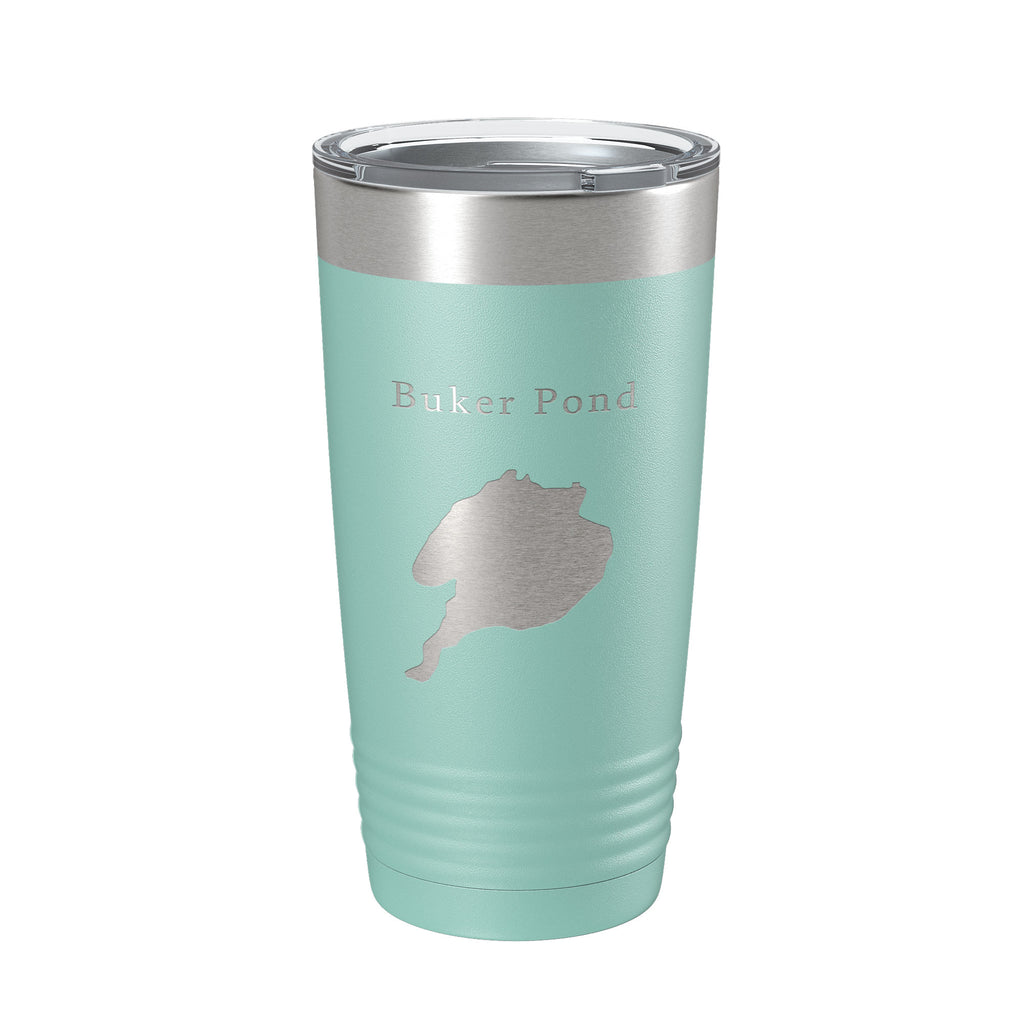 Buker Pond Tumbler Lake Map Travel Mug Insulated Laser Engraved Coffee Cup Maine 20 oz