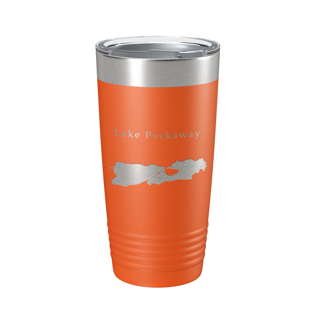 Lake Puckaway Map Tumbler Travel Mug Insulated Laser Engraved Coffee Cup Wisconsin 20 oz