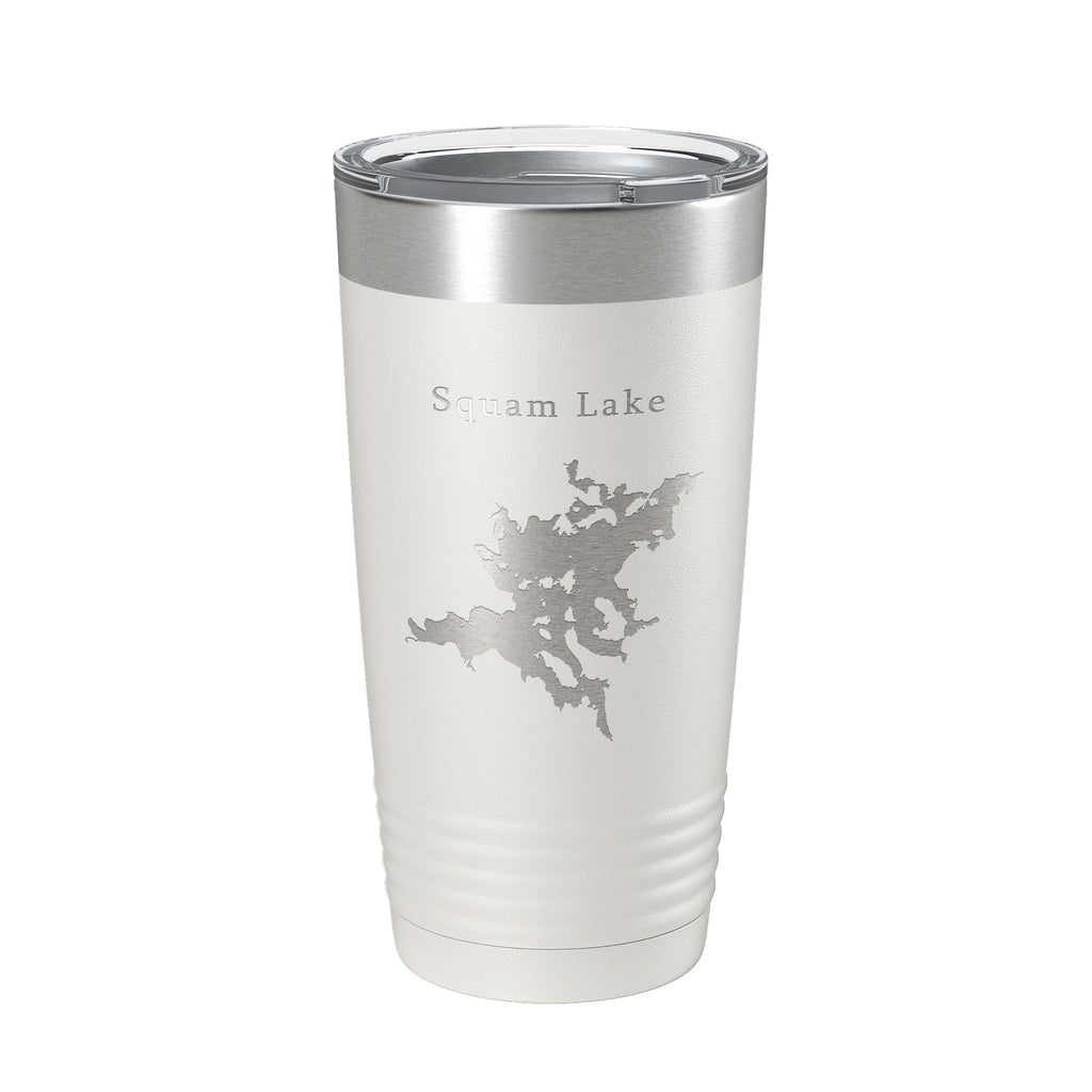 Squam Lake Map Tumbler Travel Mug Insulated Laser Engraved Coffee Cup New Hampshire 20 oz