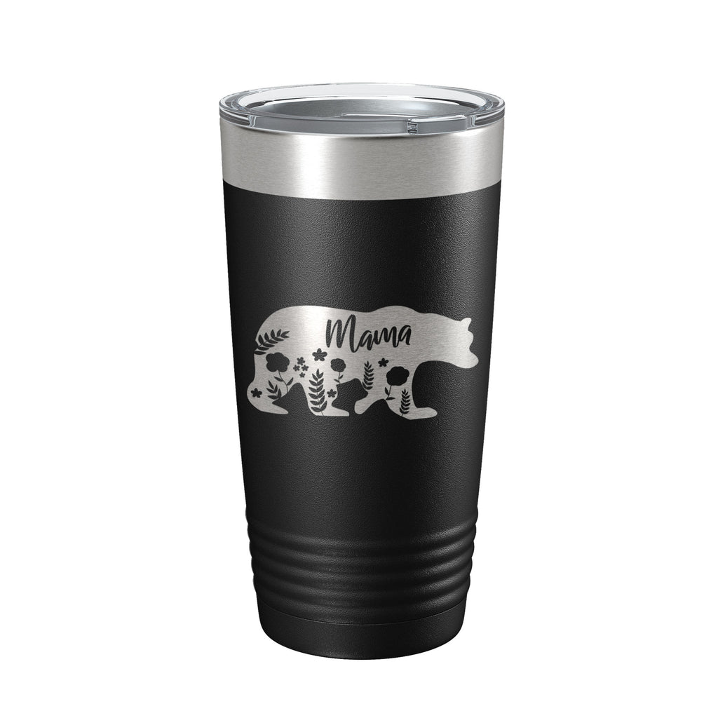 Mama Bear Tumbler Travel Mug Insulated Laser Engraved Coffee Cup Momma Mama Gift Mother's Day Floral 20 oz