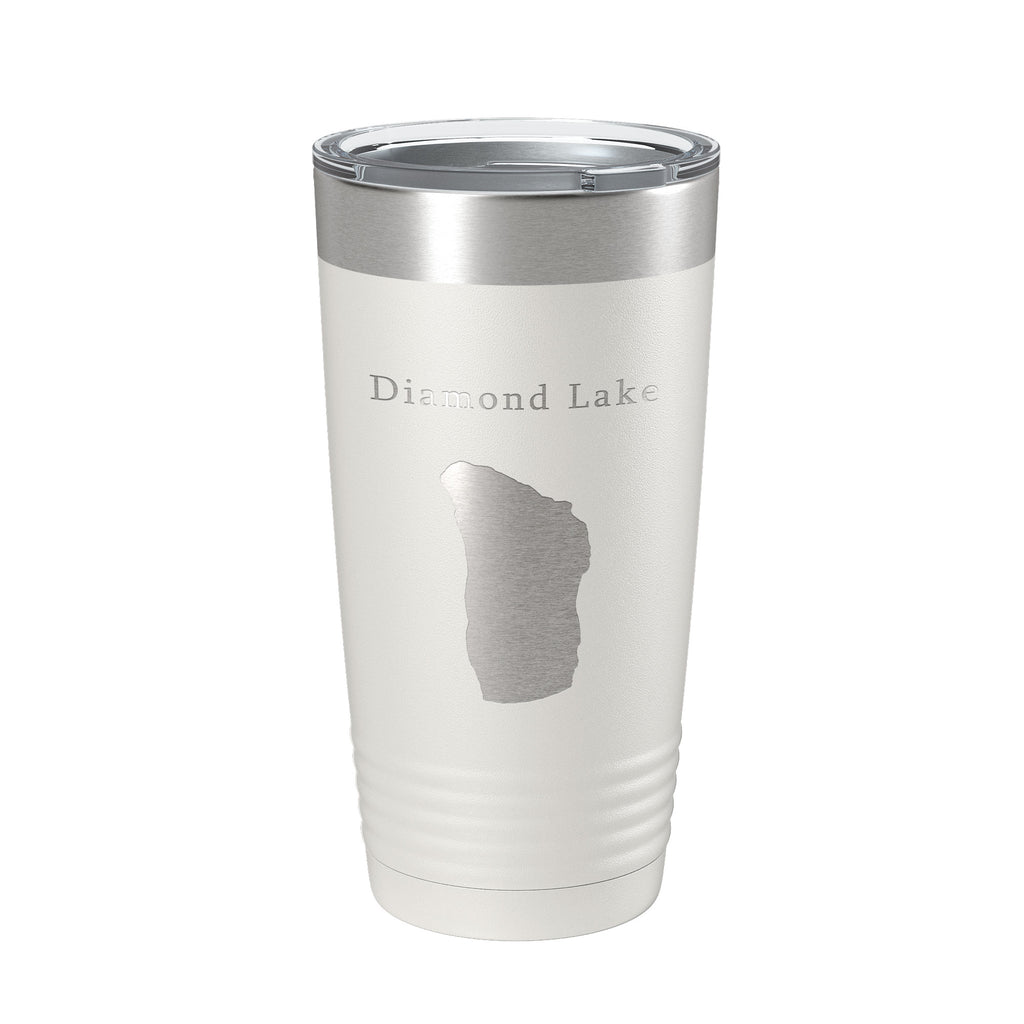 Diamond Lake Map Tumbler Travel Mug Insulated Laser Engraved Coffee Cup Oregon 20 oz