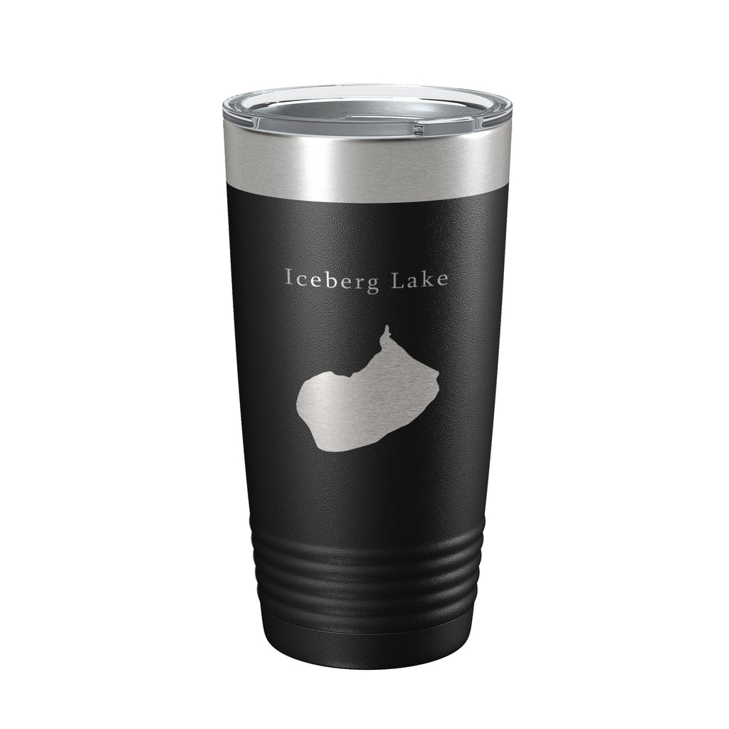 Iceberg Lake Map Tumbler Travel Mug Insulated Laser Engraved Coffee Cup Montana 20 oz