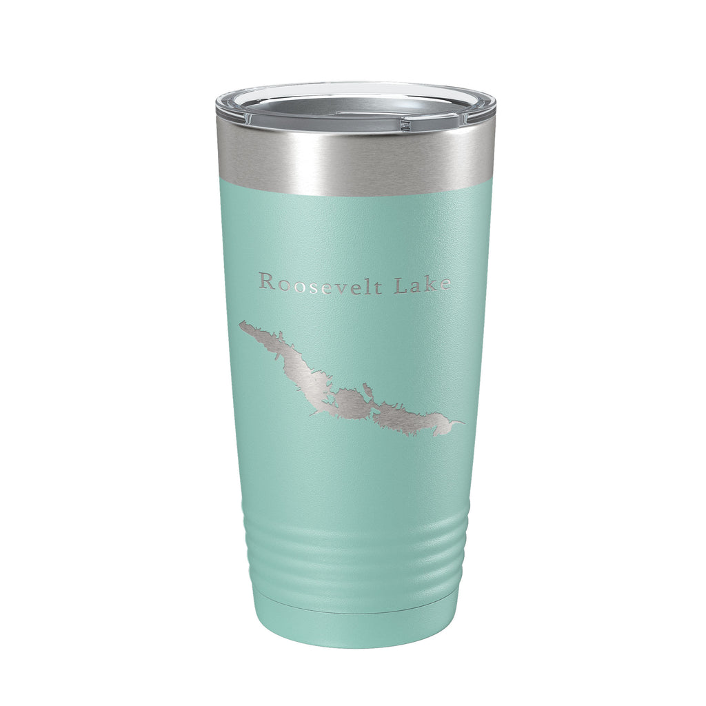Theodore Roosevelt Lake Map Tumbler Travel Mug Insulated Laser Engraved Coffee Cup Arizona 20 oz