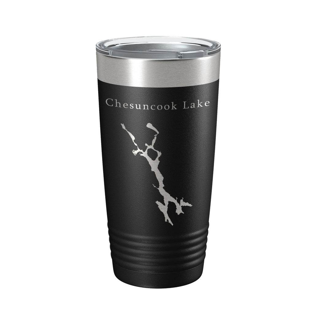 Chesuncook Lake Map Tumbler Travel Mug Insulated Laser Engraved Coffee Cup Maine 20 oz