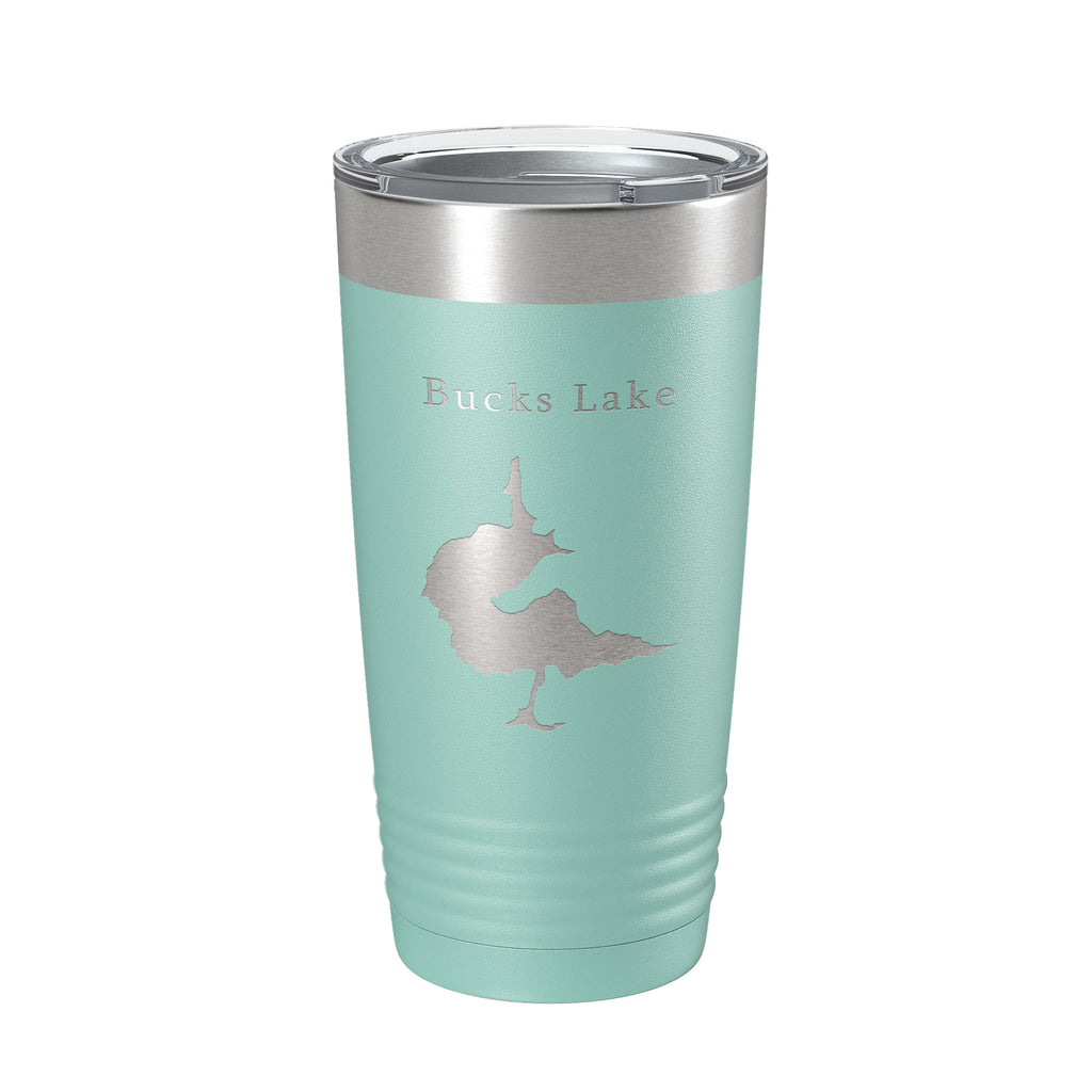 Bucks Lake Map Tumbler Travel Mug Insulated Laser Engraved Coffee Cup California 20 oz