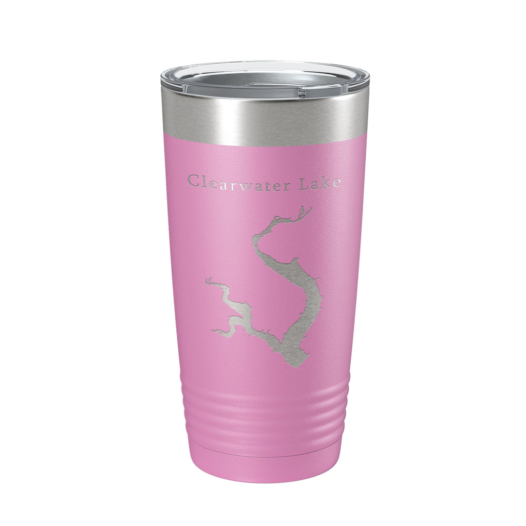 Clearwater Lake Map Tumbler Travel Mug Insulated Laser Engraved Coffee Cup Missouri 20 oz