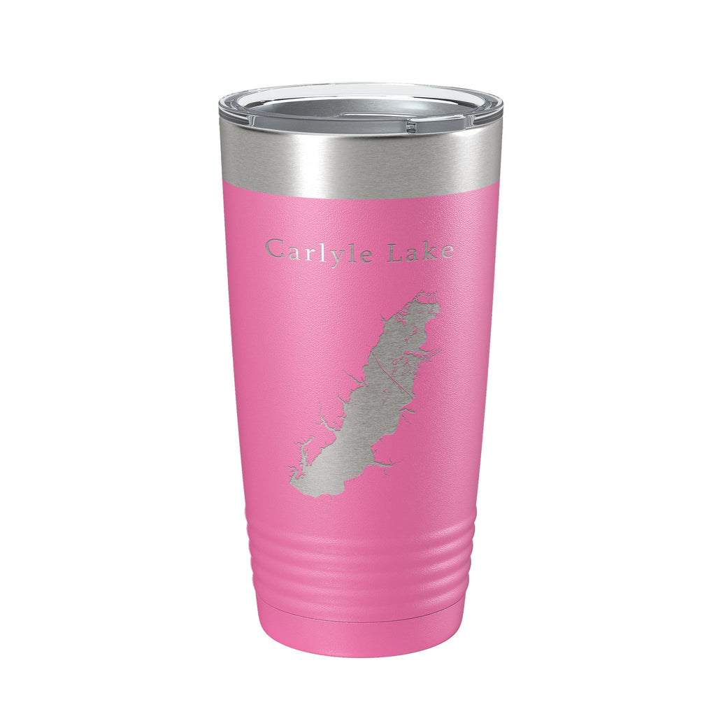 Carlyle Lake Map Tumbler Travel Mug Insulated Laser Engraved Coffee Cup Illinois 20 oz