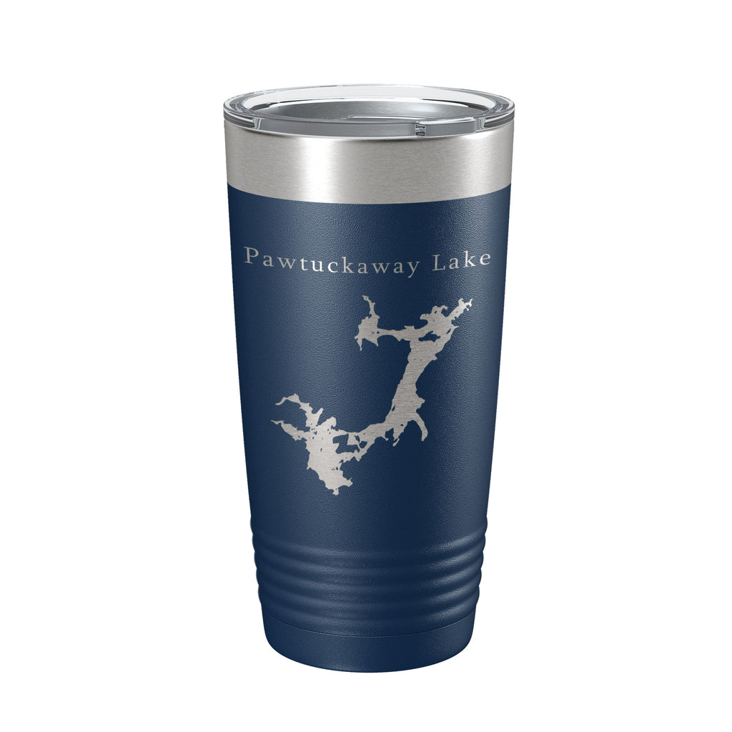 Pawtuckaway Lake Map Tumbler Travel Mug Insulated Laser Engraved Coffee Cup New Hampshire 20 oz