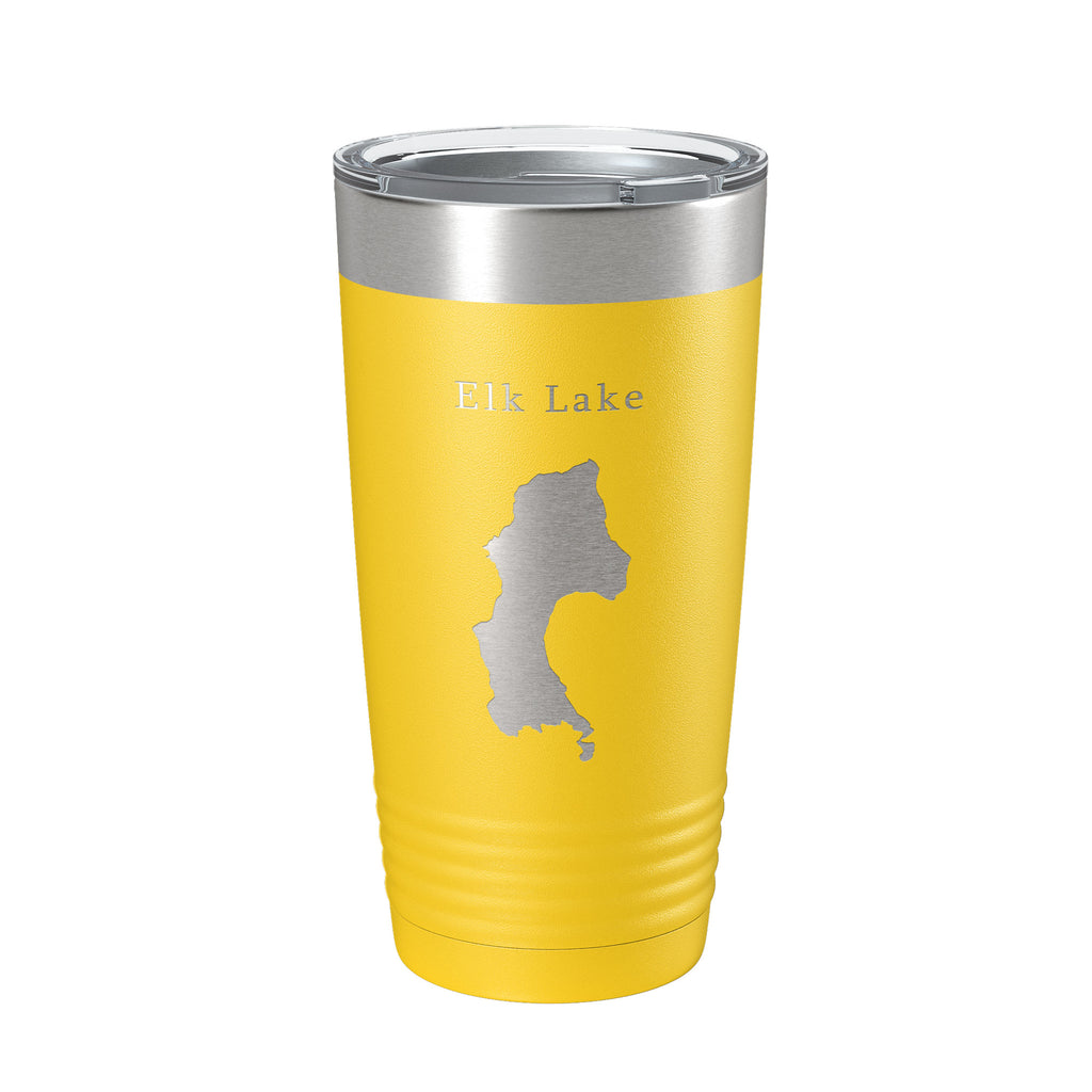 Elk Lake Map Tumbler Travel Mug Insulated Laser Engraved Coffee Cup Oregon 20 oz