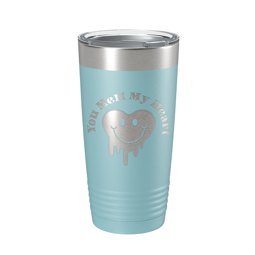 Valentine's Day Tumbler You Melt My Heart Travel Mug Insulated Laser Engraved Coffee Cup 20 oz