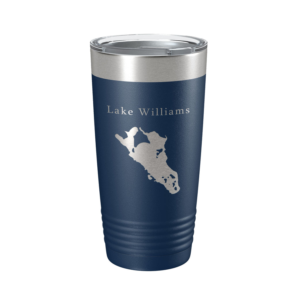 Lake Williams Map Tumbler Travel Mug Insulated Laser Engraved Coffee Cup Connecticut 20 oz