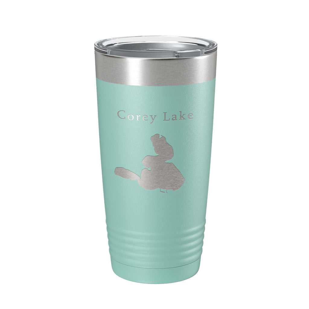 Corey Lake Map Tumbler Travel Mug Insulated Laser Engraved Coffee Cup Michigan 20 oz