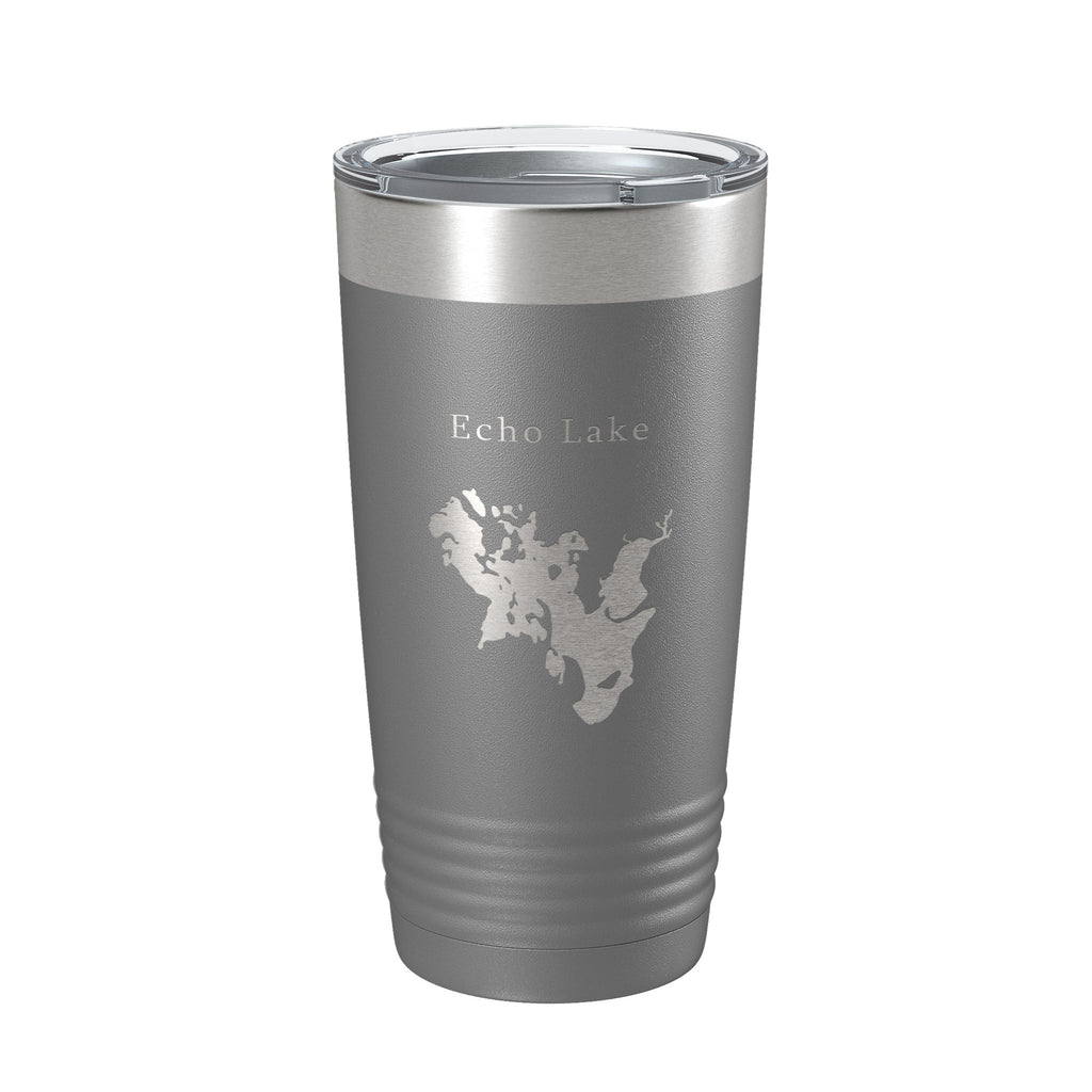 Echo Lake Map Tumbler Travel Mug Insulated Laser Engraved Coffee Cup Montana 20 oz