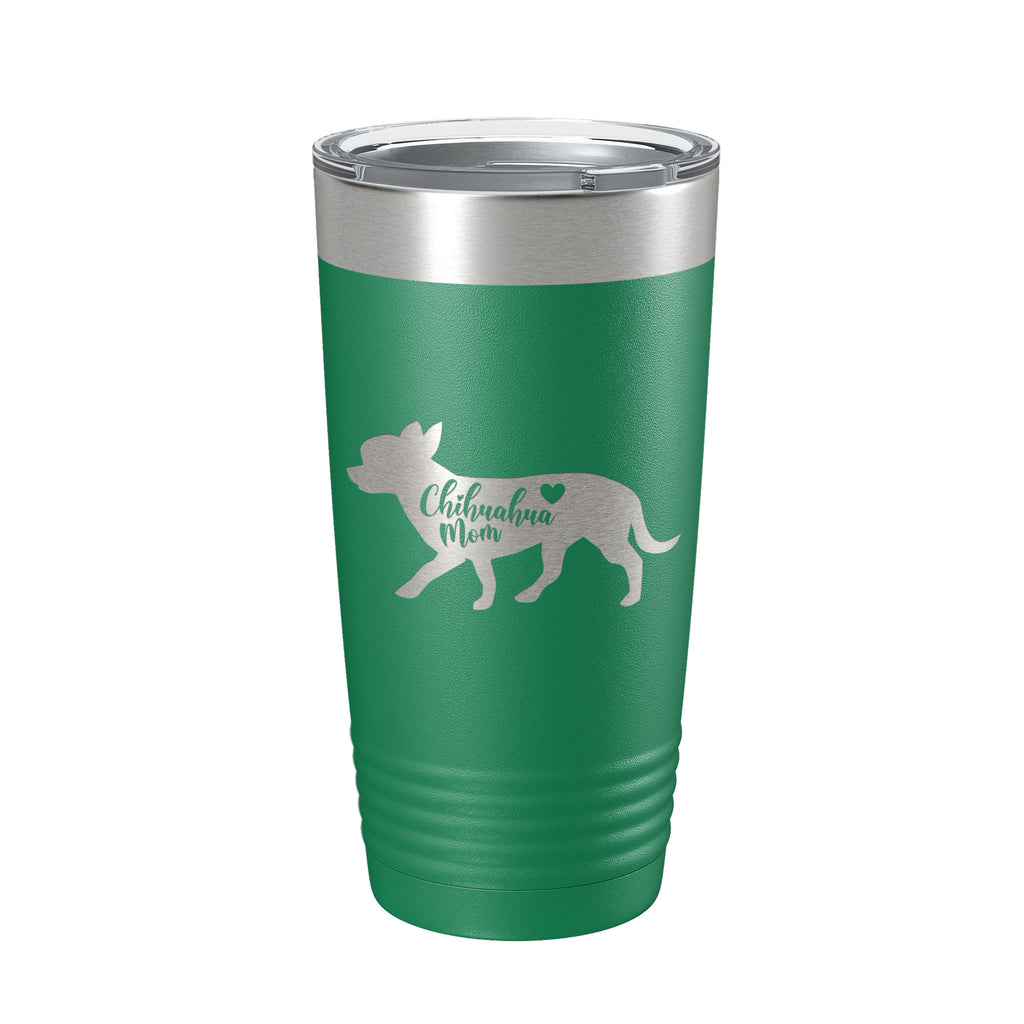 Chihuahua Mom Tumbler Dog Travel Mug Gift Insulated Laser Engraved Coffee Cup 20 oz