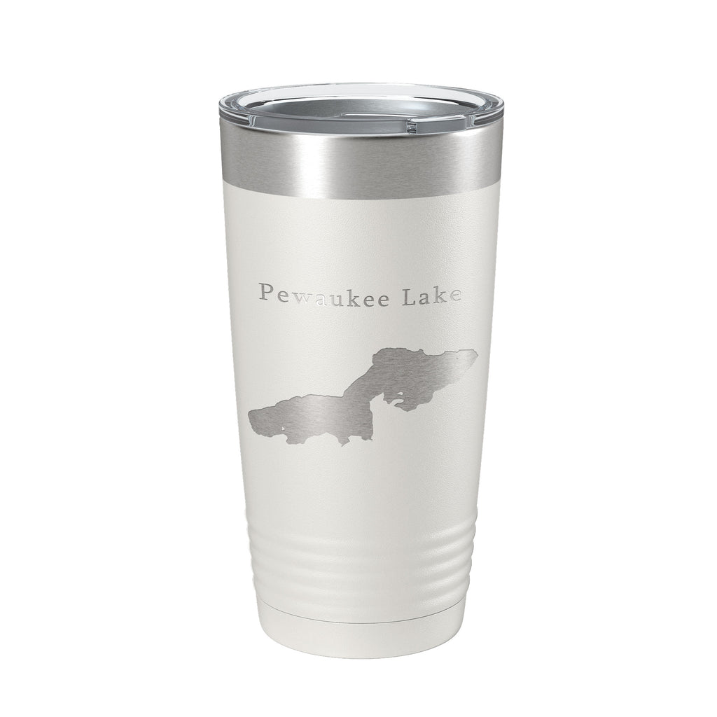 Pewaukee Lake Map Tumbler Travel Mug Insulated Laser Engraved Coffee Cup Wisconsin 20 oz