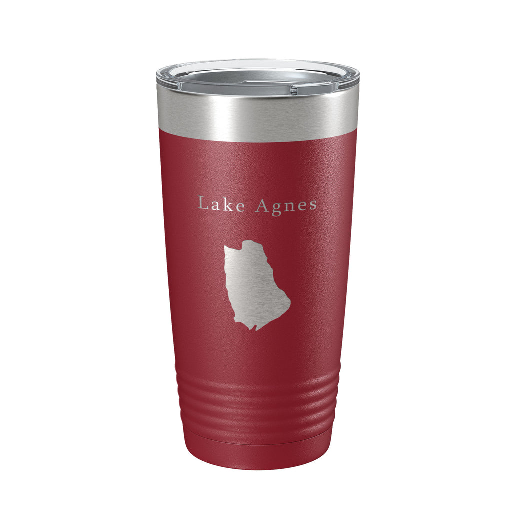 Lake Agnes Map Tumbler Travel Mug Insulated Laser Engraved Coffee Cup Colorado 20 oz