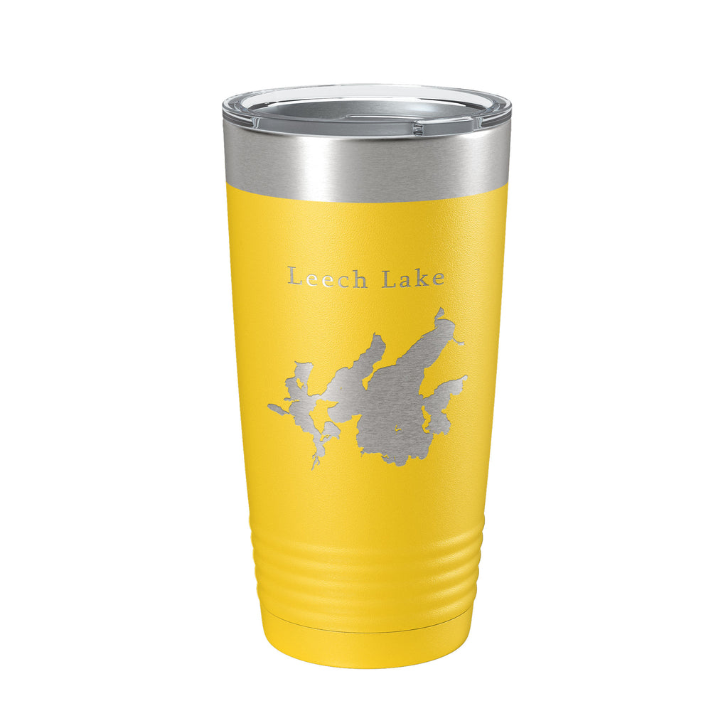 Leech Lake Map Tumbler Travel Mug Insulated Laser Engraved Coffee Cup Minnesota 20 oz