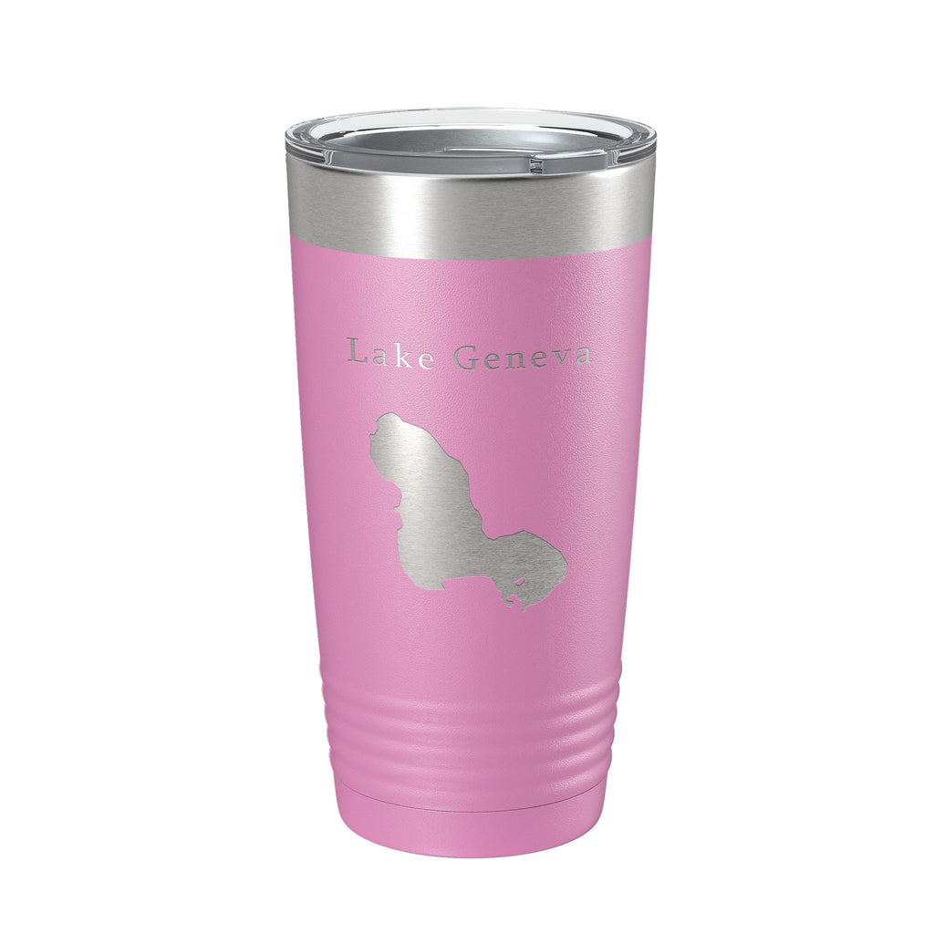 Lake Geneva Map Tumbler Travel Mug Insulated Laser Engraved Coffee Cup Florida 20 oz