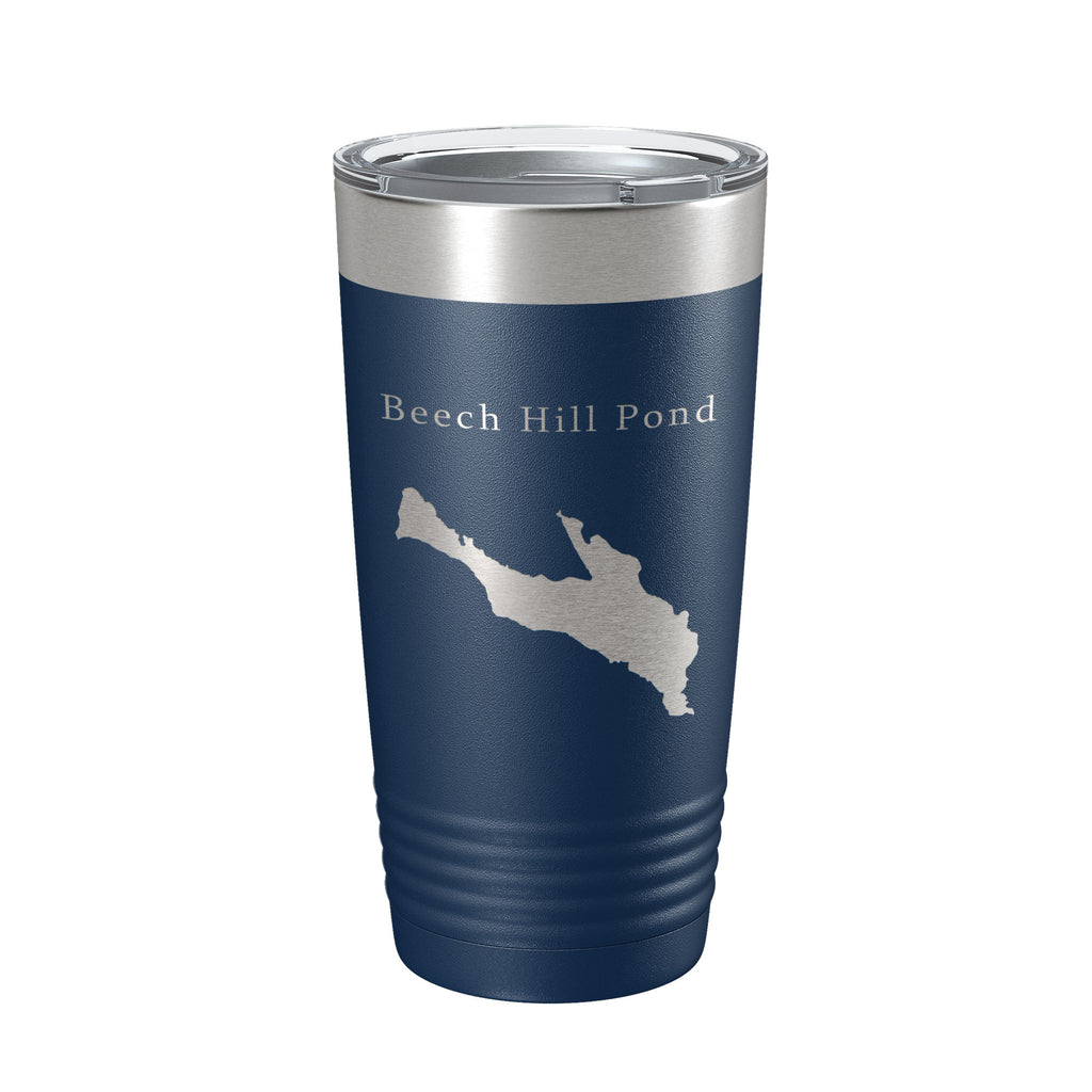 Beech Hill Pond Tumbler Lake Map Travel Mug Insulated Laser Engraved Coffee Cup Maine 20 oz