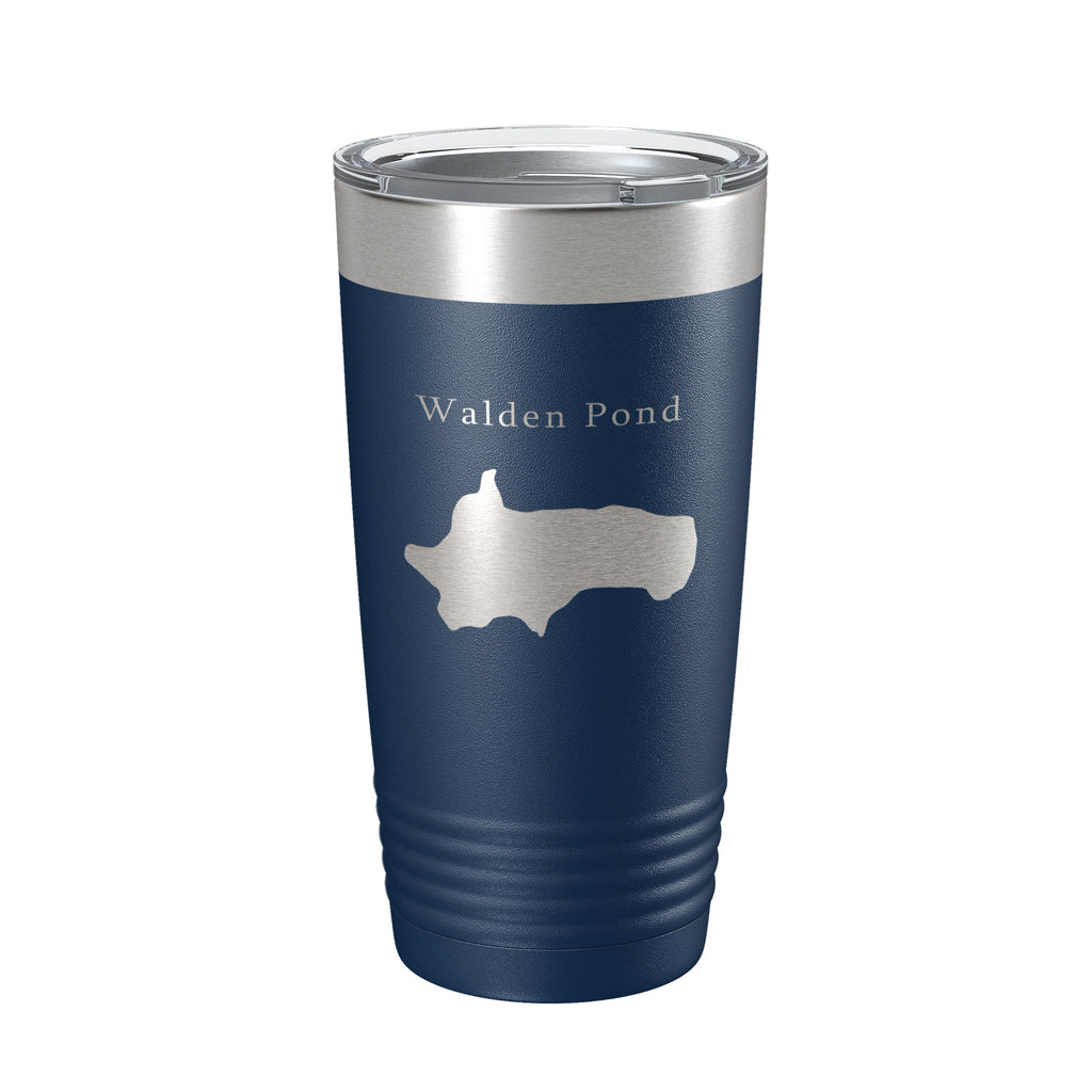 Walden Pond Tumbler Lake Map Travel Mug Insulated Laser Engraved Coffee Cup Massachusetts 20 oz