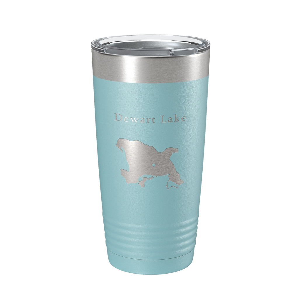 Dewart Lake Map Tumbler Travel Mug Insulated Laser Engraved Coffee Cup Indiana 20 oz
