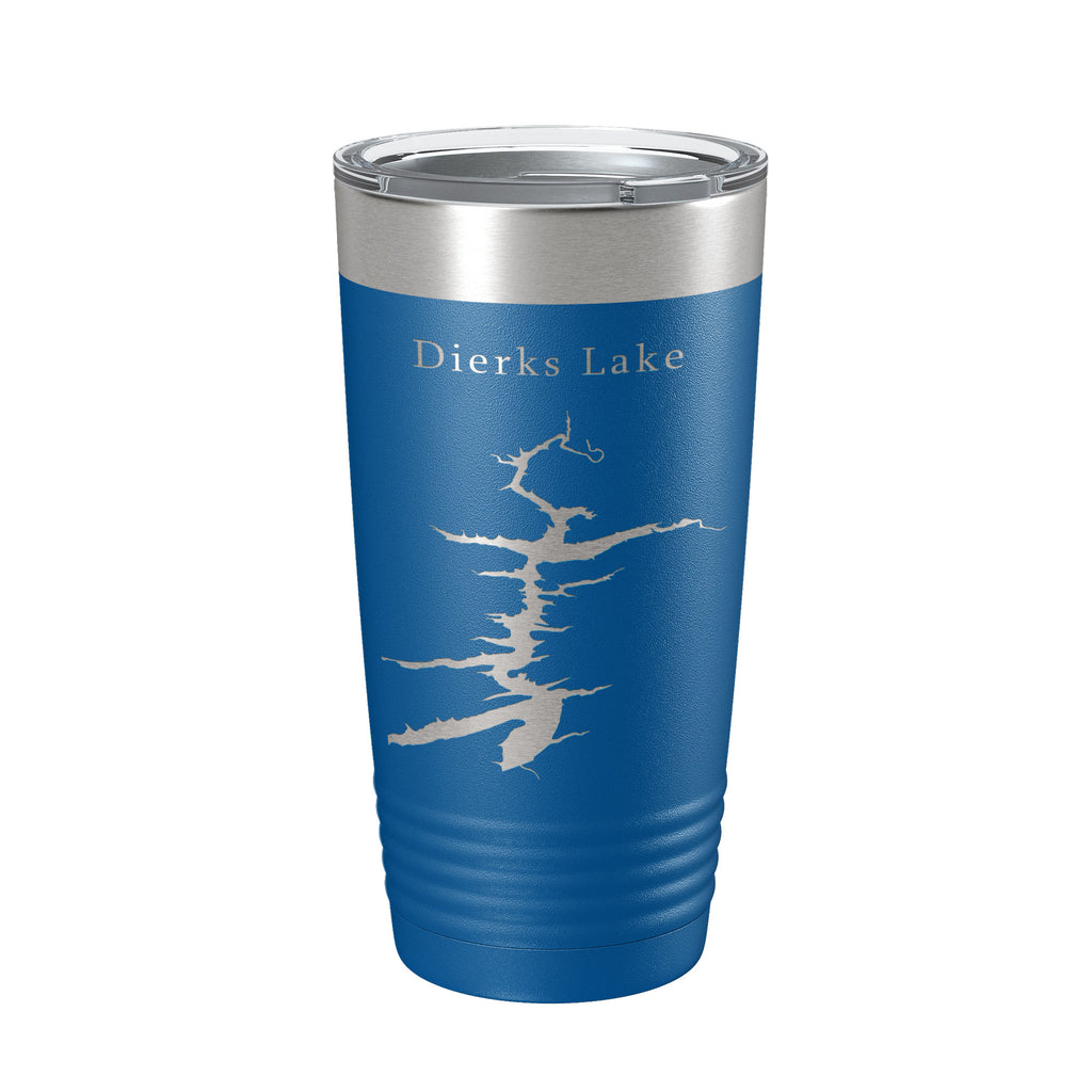 Dierks Lake Map Tumbler Travel Mug Insulated Laser Engraved Coffee Cup Arkansas 20 oz