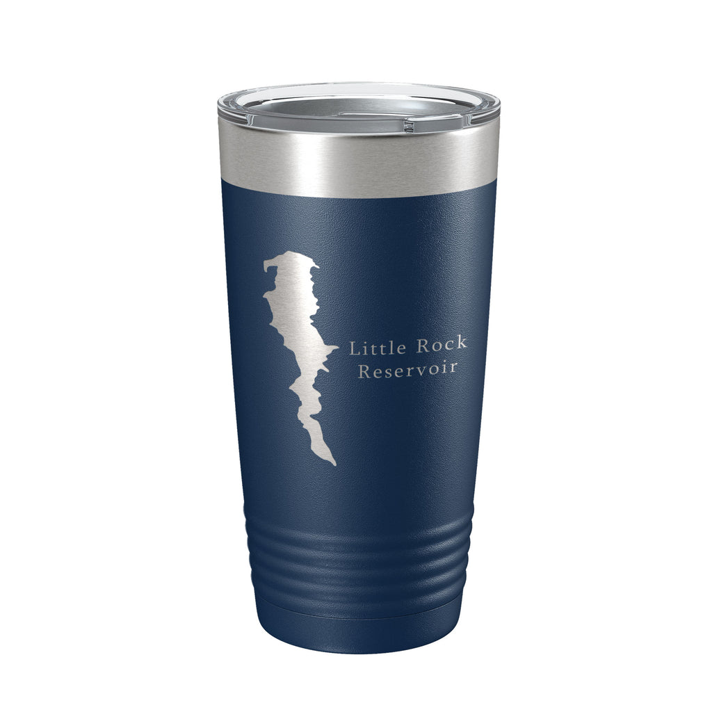 Little Rock Reservoir Tumbler Lake Map Travel Mug Insulated Laser Engraved Coffee Cup California 20 oz