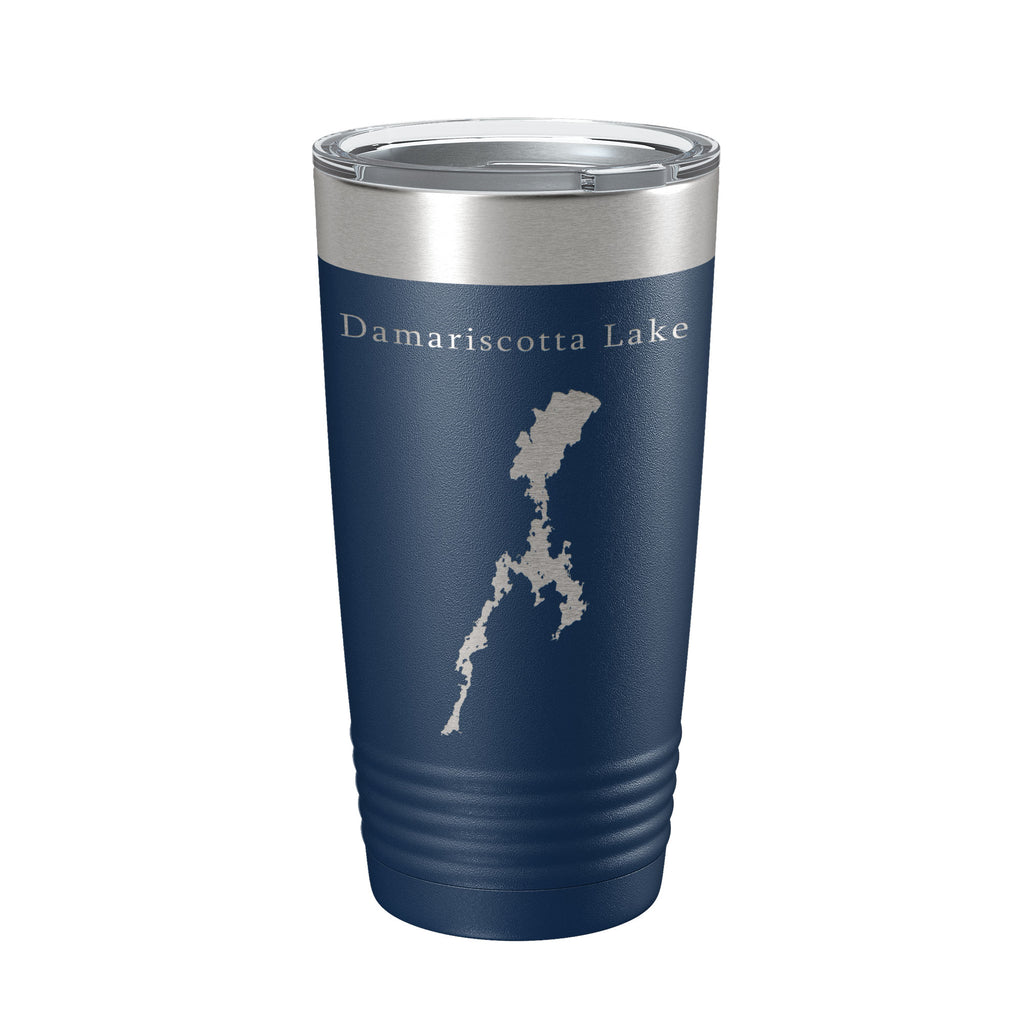 Damariscotta Lake Map Tumbler Travel Mug Insulated Laser Engraved Coffee Cup Maine 20 oz