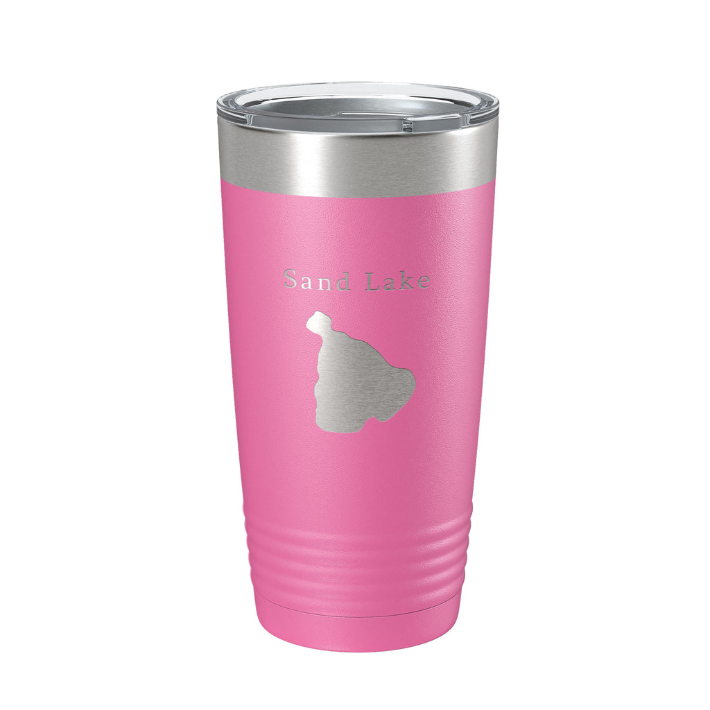 Sand Lake Map Tumbler Travel Mug Insulated Laser Engraved Coffee Cup Michigan 20 oz