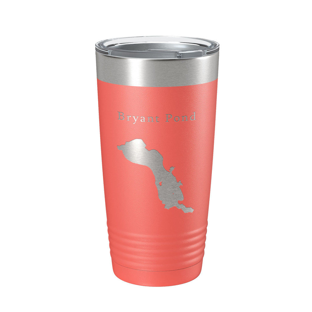 Bryant Pond Lake Christopher Map Tumbler Travel Mug Insulated Laser Engraved Coffee Cup Maine 20 oz