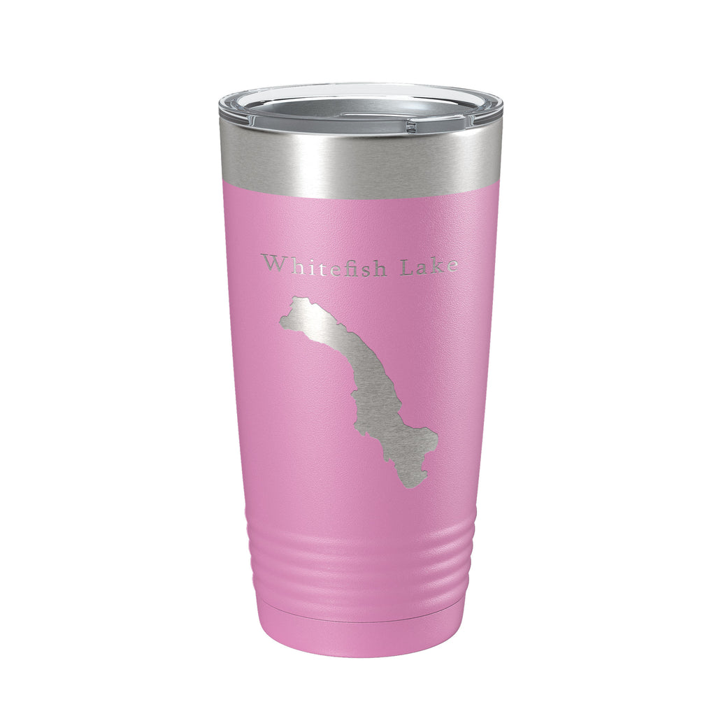 Whitefish Lake Map Tumbler Travel Mug Insulated Laser Engraved Coffee Cup Montana 20 oz