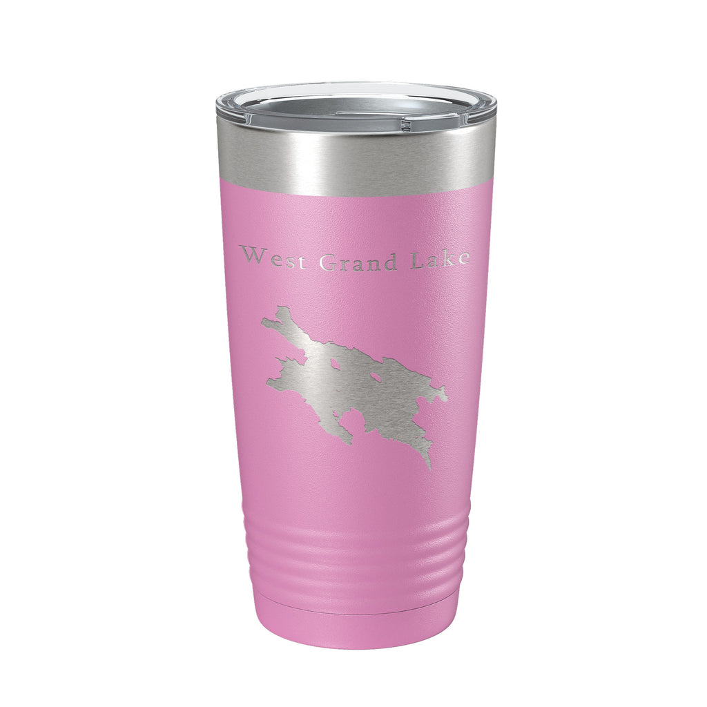 West Grand Lake Map Tumbler Travel Mug Insulated Laser Engraved Coffee Cup Maine 20 oz