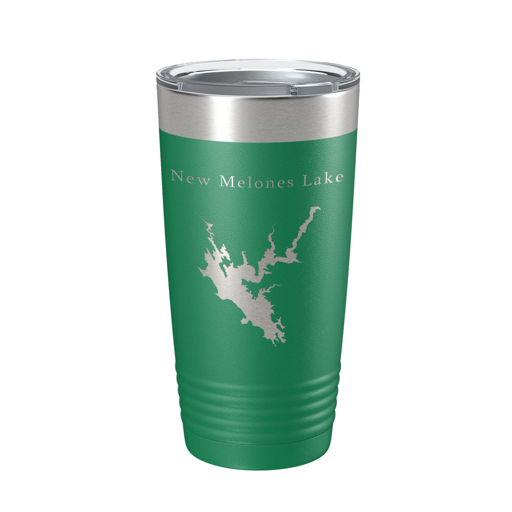 New Melones Lake Map Tumbler Travel Mug Insulated Laser Engraved Coffee Cup California 20 oz