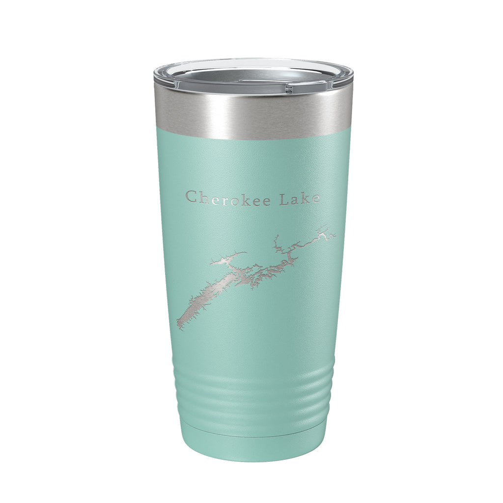 Cherokee Lake Map Tumbler Travel Mug Insulated Laser Engraved Coffee Cup Tennessee 20 oz