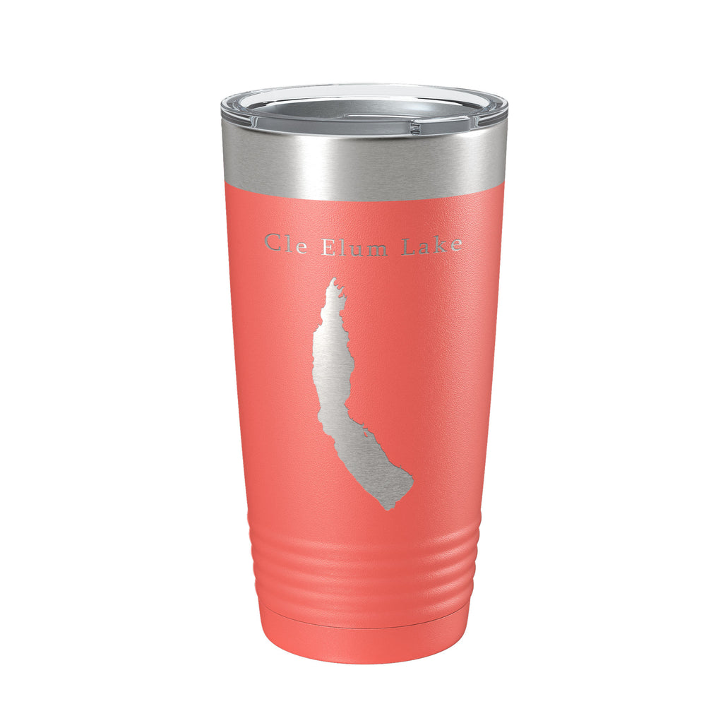Cle Elum Lake Map Tumbler Travel Mug Insulated Laser Engraved Coffee Cup Washington 20 oz