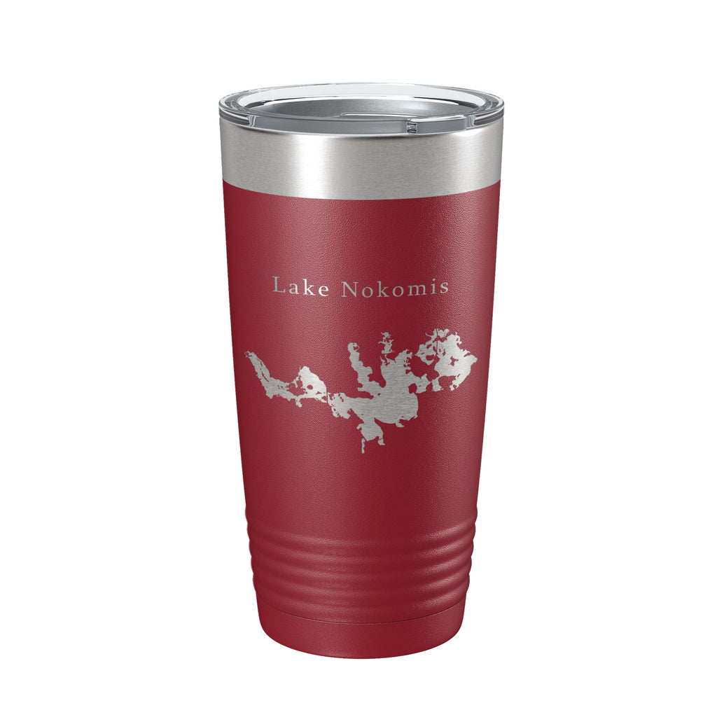 Lake Nokomis Map Tumbler Travel Mug Insulated Laser Engraved Coffee Cup Wisconsin 20 oz