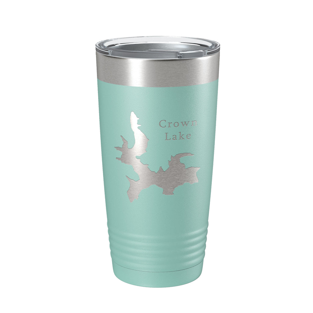 Crown Lake Map Tumbler Travel Mug Insulated Laser Engraved Coffee Cup Arkansas 20 oz