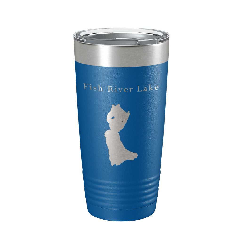 Fish River Lake Map Tumbler Travel Mug Insulated Laser Engraved Coffee Cup Maine 20 oz