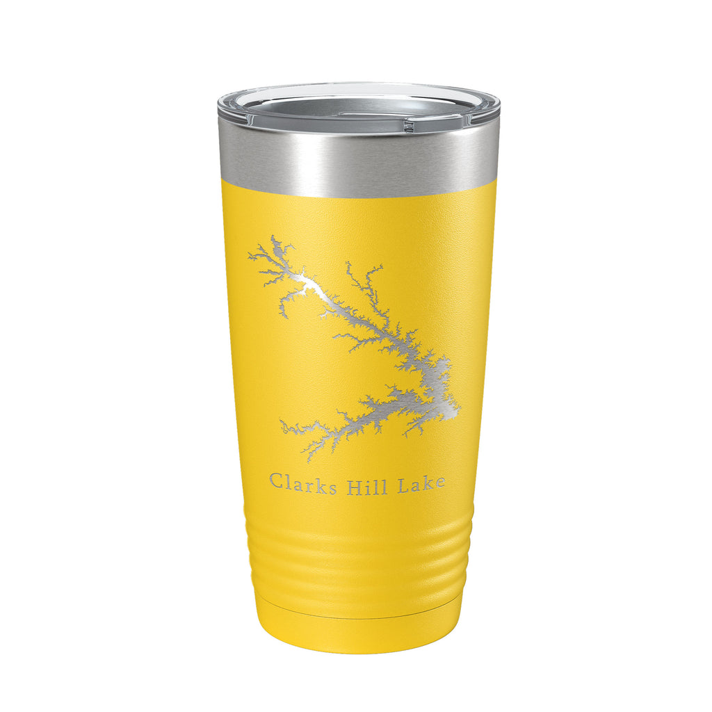 Clarks Hill Lake Map Tumbler Travel Mug Insulated Laser Engraved Coffee Cup J. Strom Thurmond Reservoir GA SC 20 oz